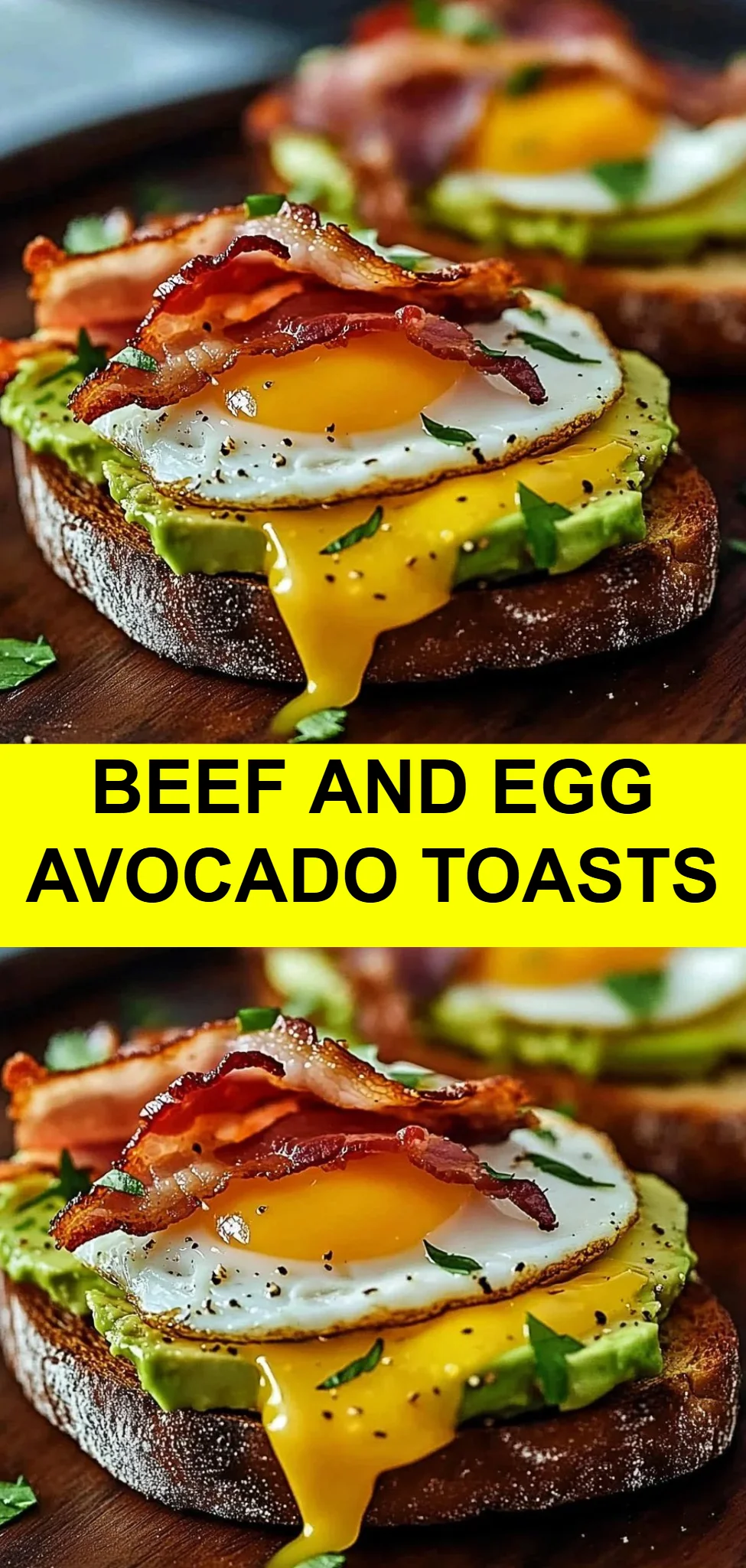Beef and Egg Avocado Toasts
