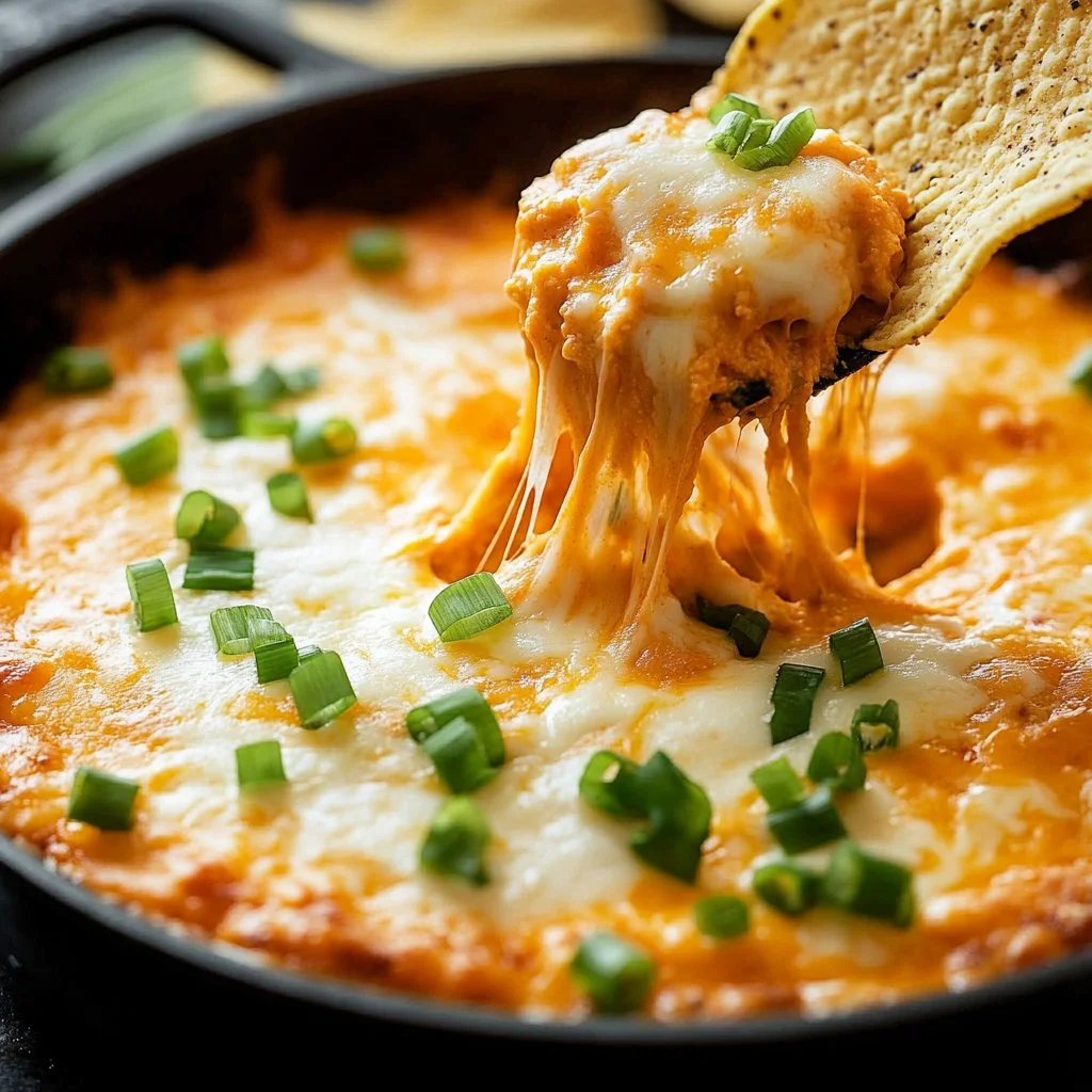 Delicious Buffalo Chicken Dip served in a bowl with tortilla chips