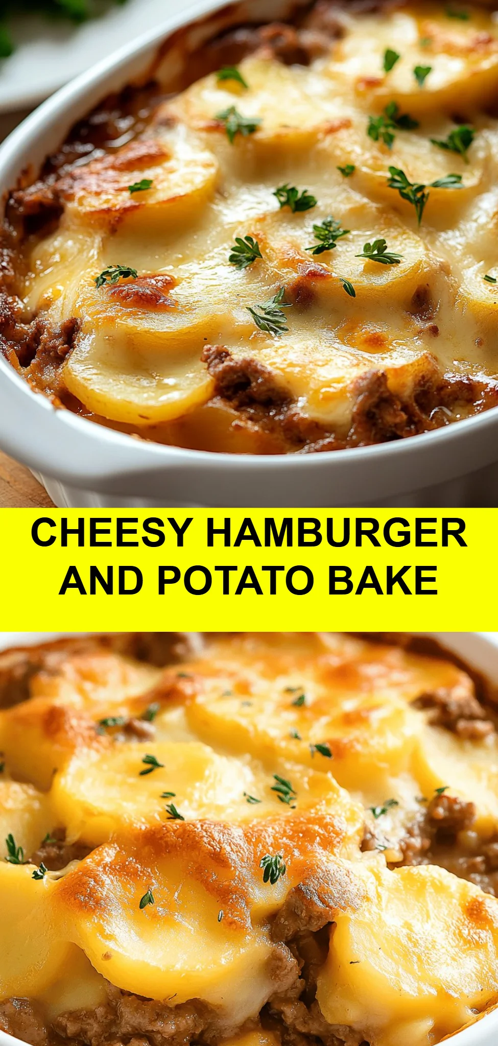 Cheesy Hamburger and Potato Bake