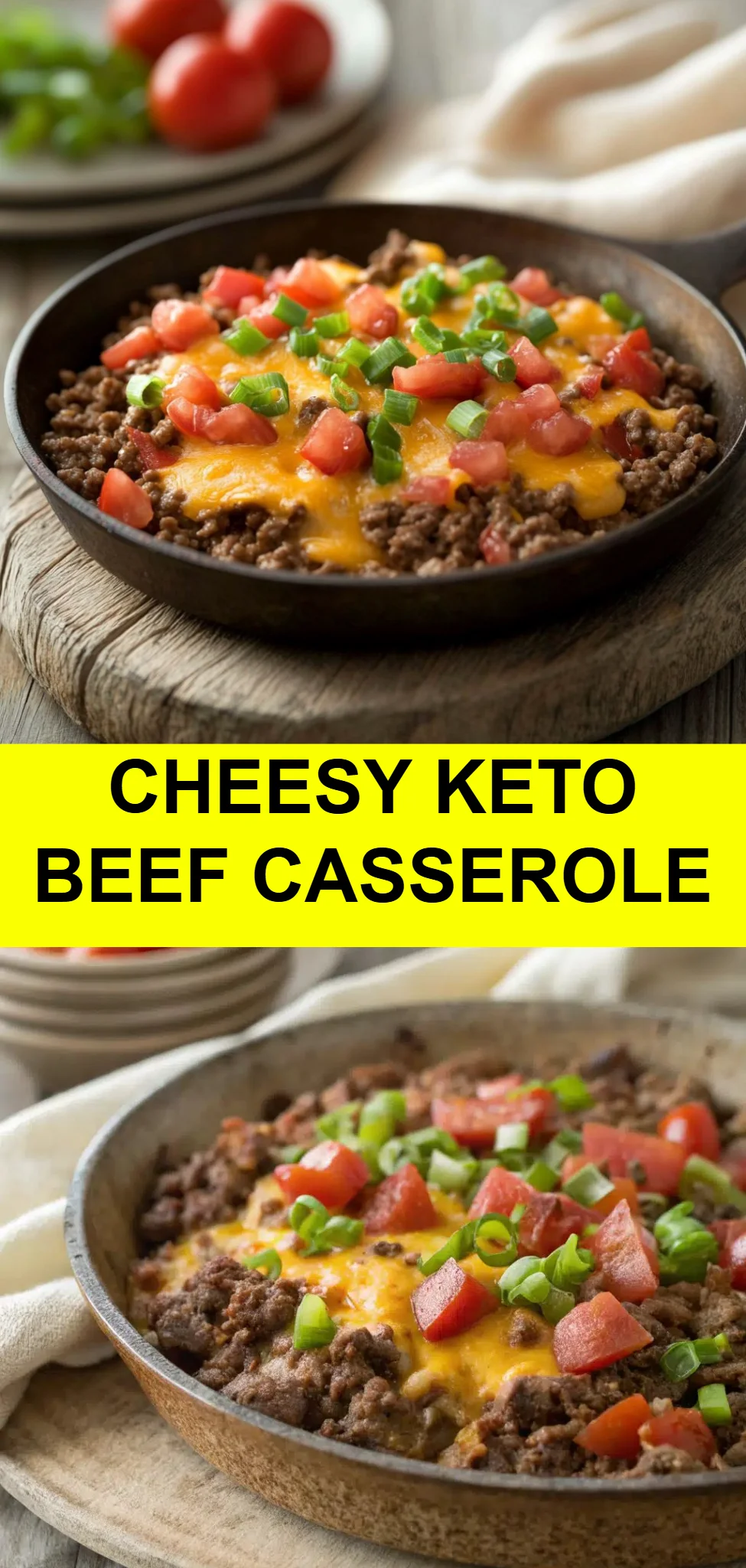 Cheesy Keto Beef Casserole