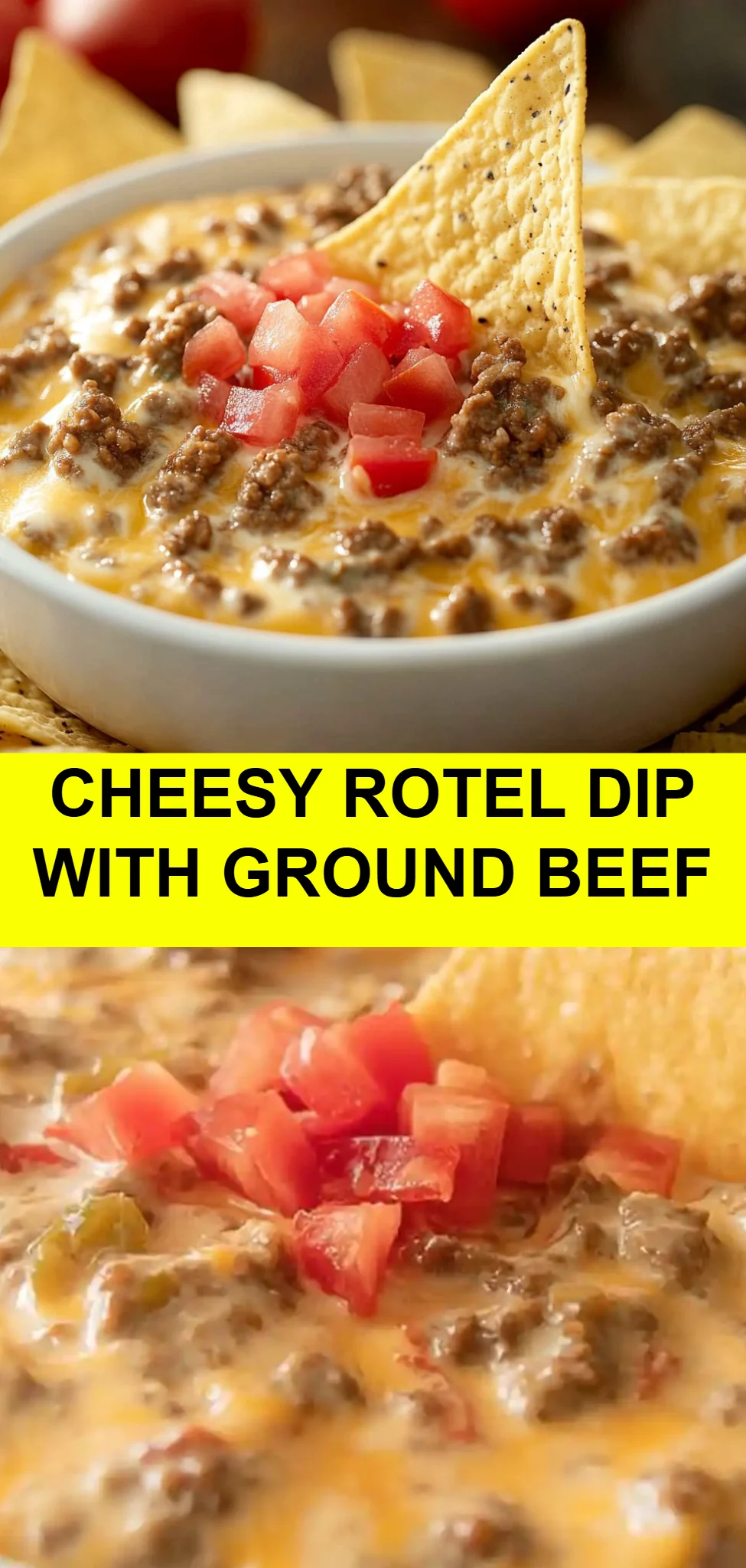 Cheesy Rotel Dip with Ground Beef
