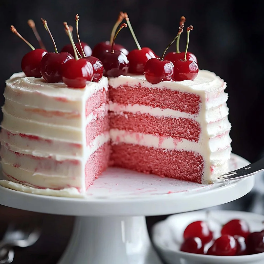 Delicious Cherry Chip Sponge Cake with cherry pieces and a light texture