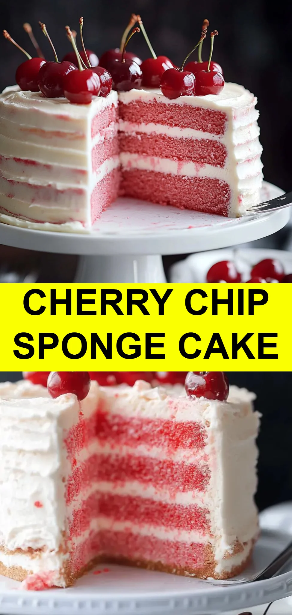 Cherry Chip Sponge Cake