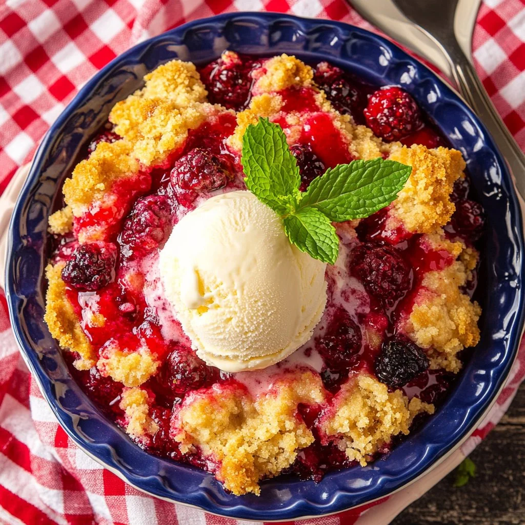 Delicious Cherry Pineapple Dump Cake served on a plate with cherries on top.