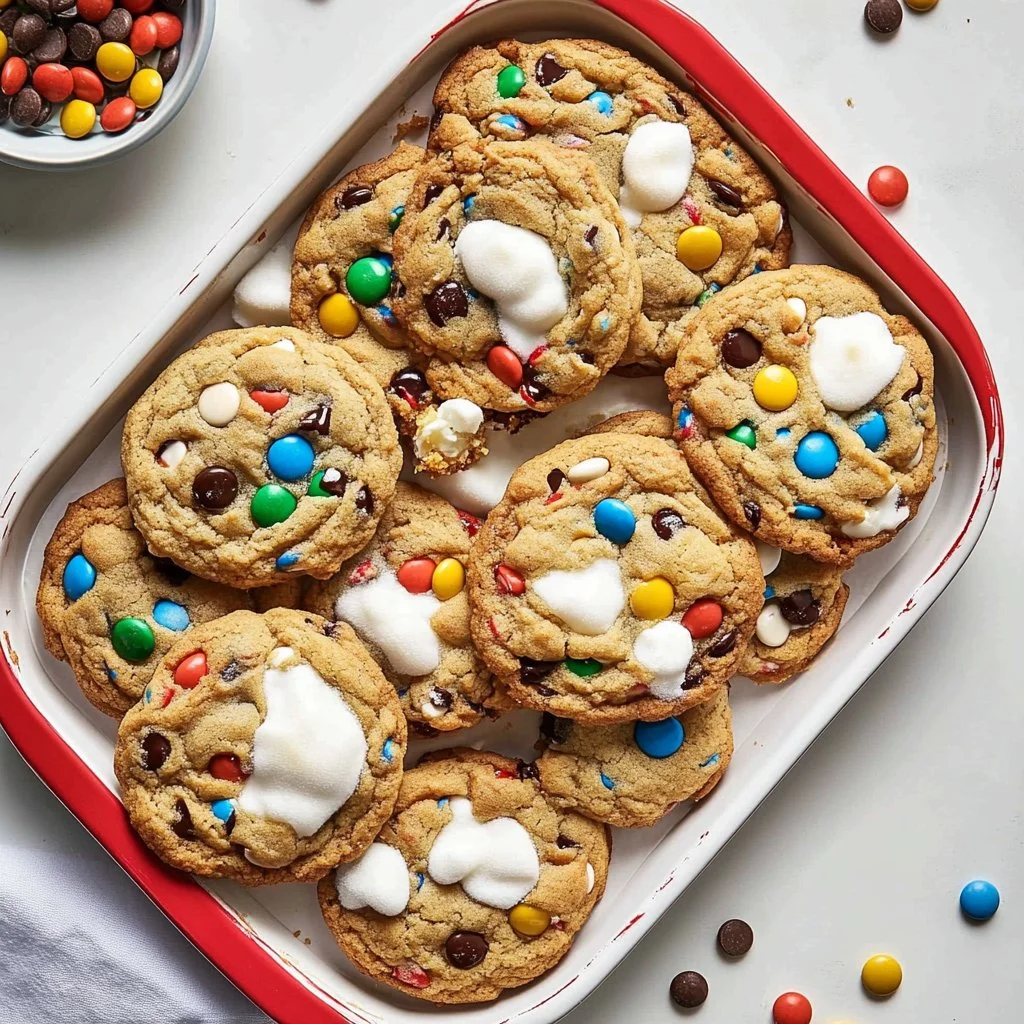 Chewy marshmallow cookies with a soft, gooey texture and marshmallow chunks