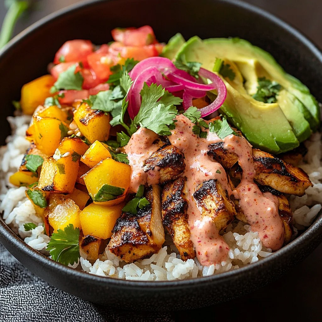 Chicken served with crispy fried plantains on a vibrant plate