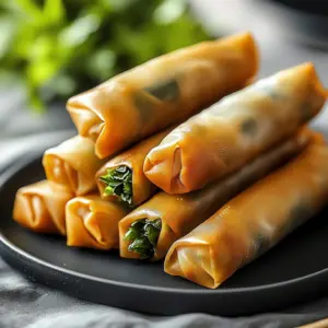 Classic Chinese spring rolls served with dipping sauce