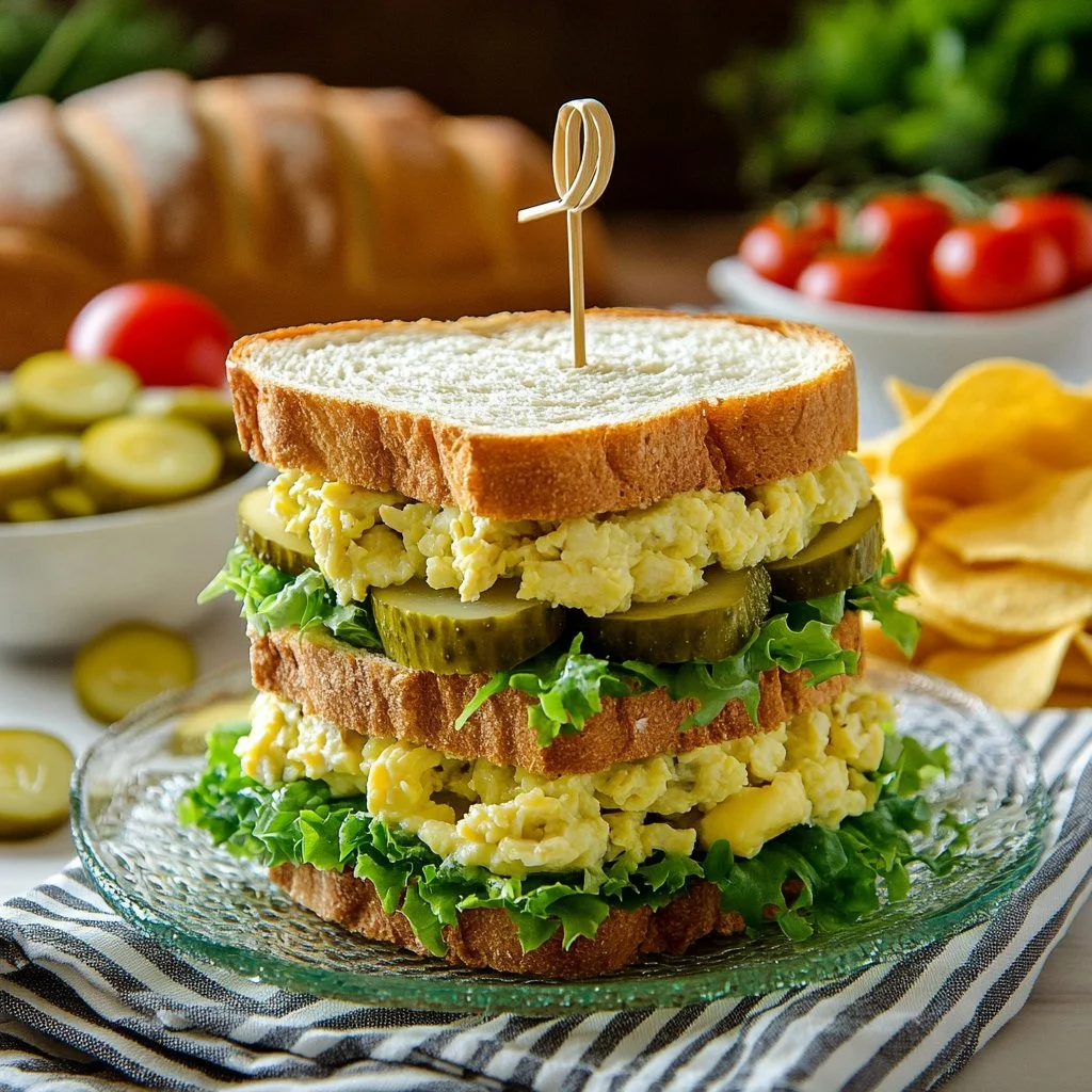 Classic egg salad served in a bowl with fresh herbs