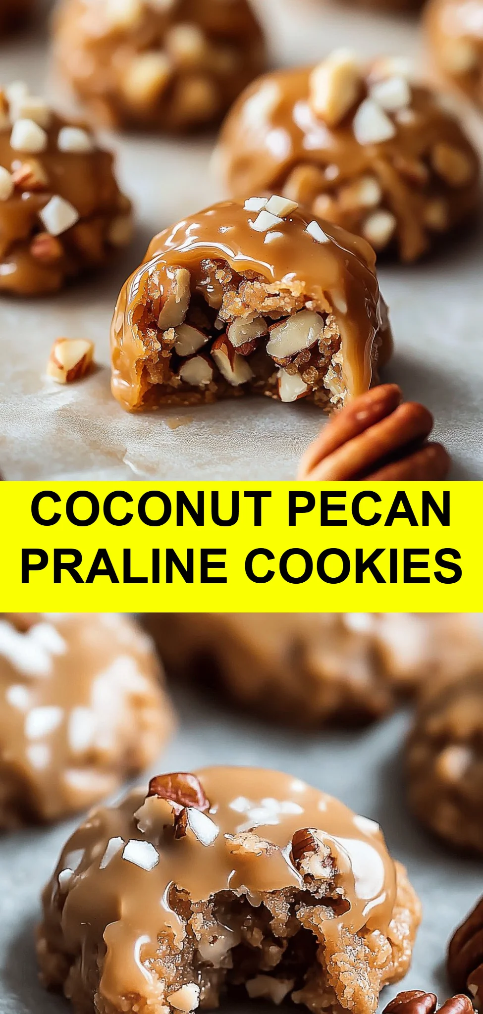 Coconut Pecan Praline Cookies