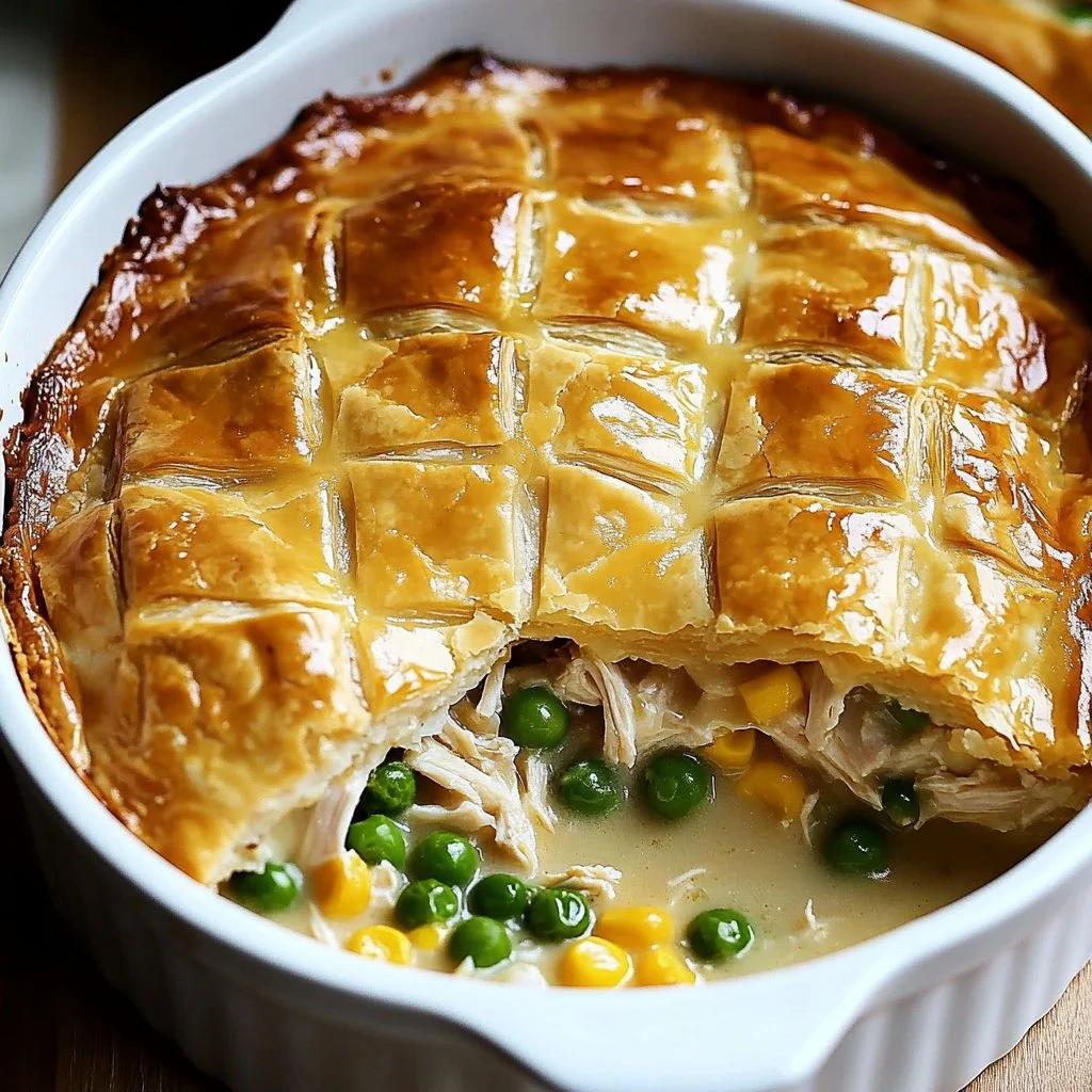 Delicious Chicken Potpie served warm, perfect for cozy nights with family.