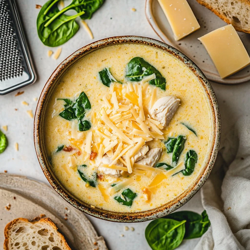A bowl of creamy chicken gnocchi soup garnished with herbs and served hot.