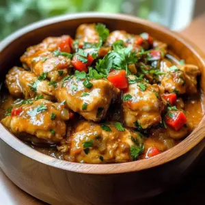 Creamy Coconut Chicken dish served with rice and vegetables