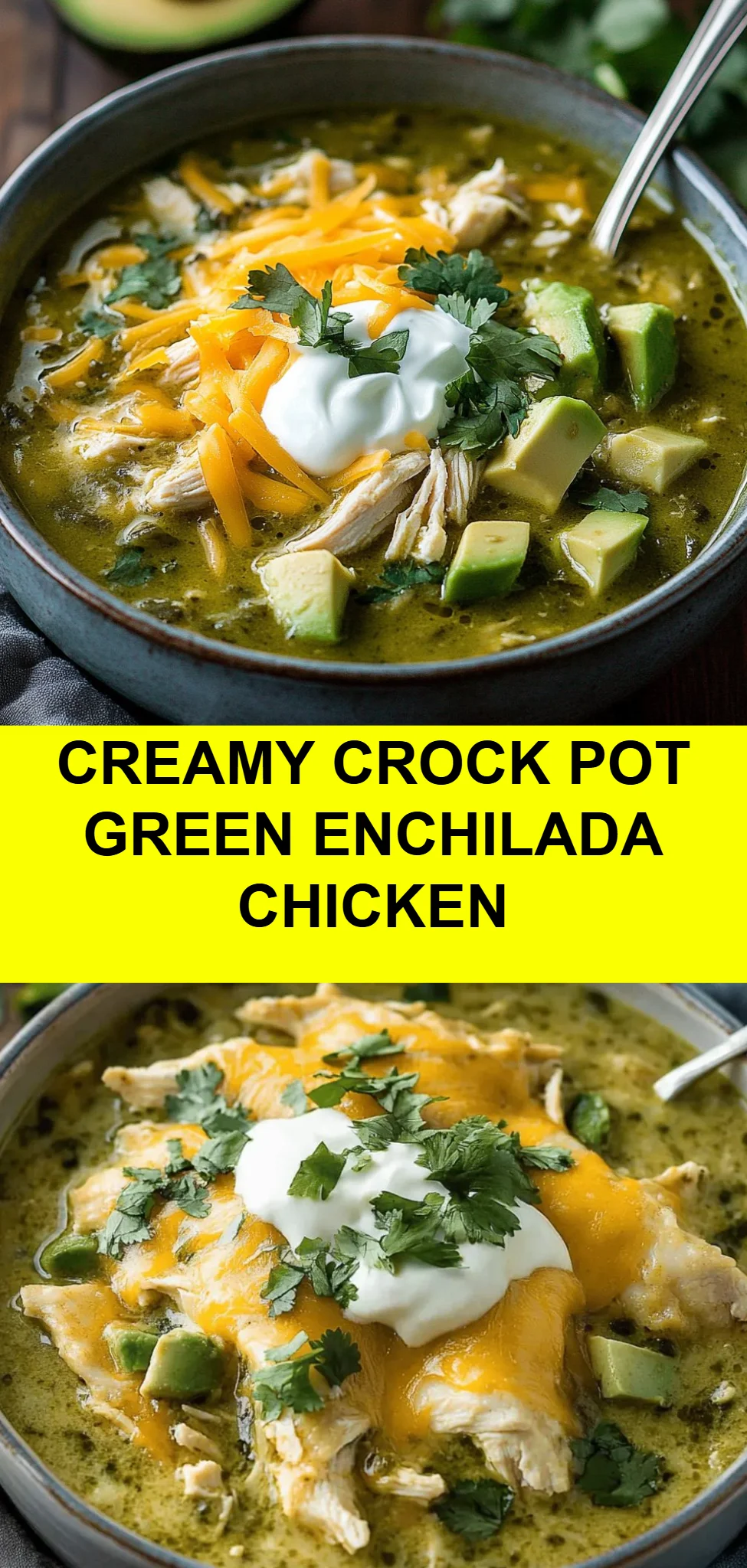 Creamy Crock Pot Green Enchilada Chicken