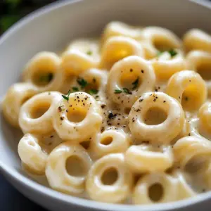 Creamy garlic butter pasta served in a bowl with fresh herbs