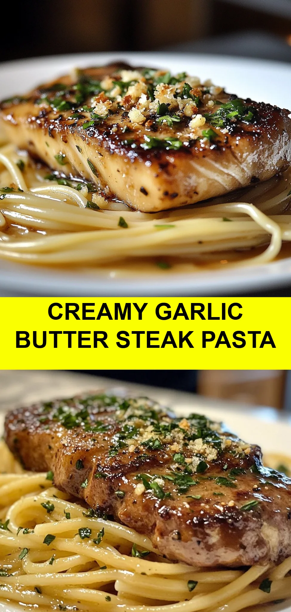 Creamy Garlic Butter Steak Pasta