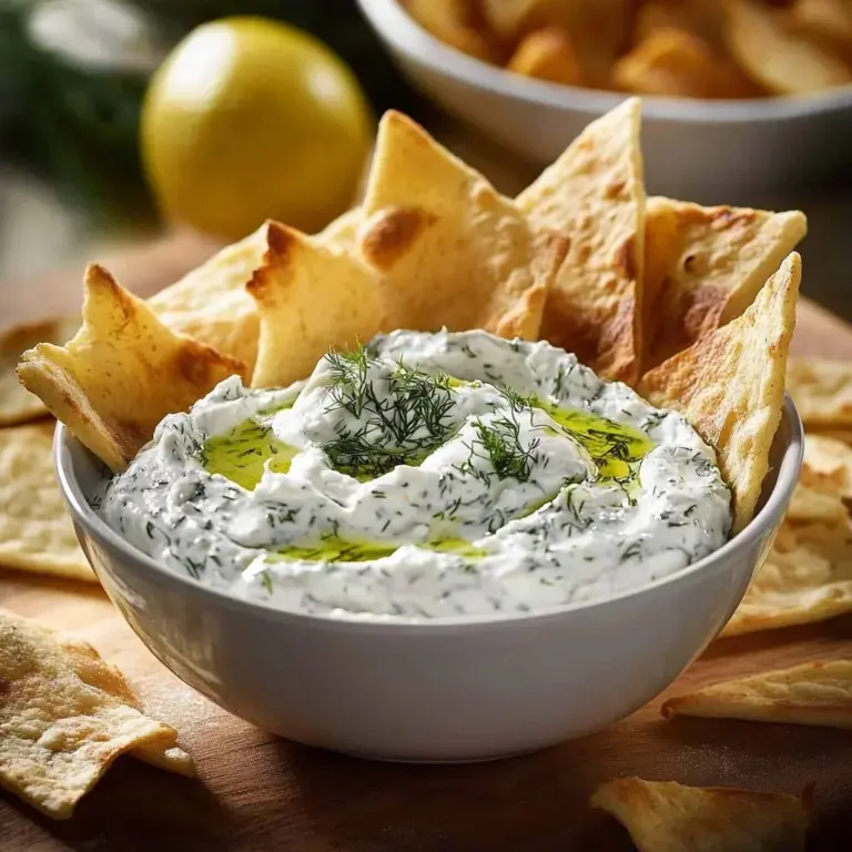 Creamy Greek yogurt dip served in a bowl with fresh veggies for dipping.