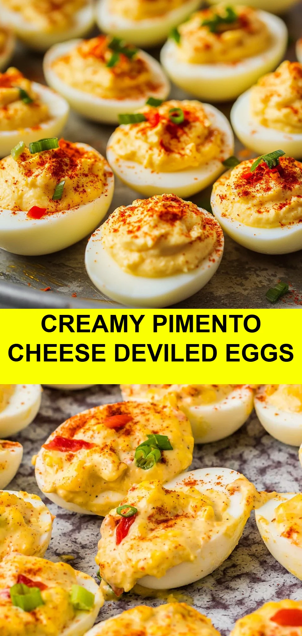 Creamy Pimento Cheese Deviled Eggs