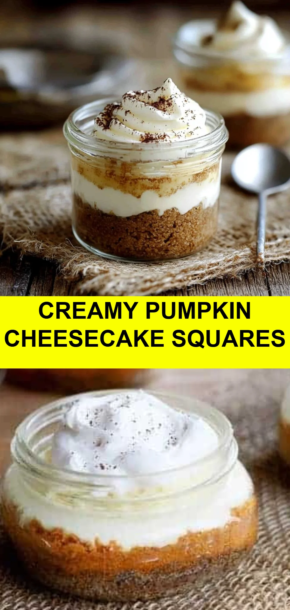 Creamy Pumpkin Cheesecake Squares