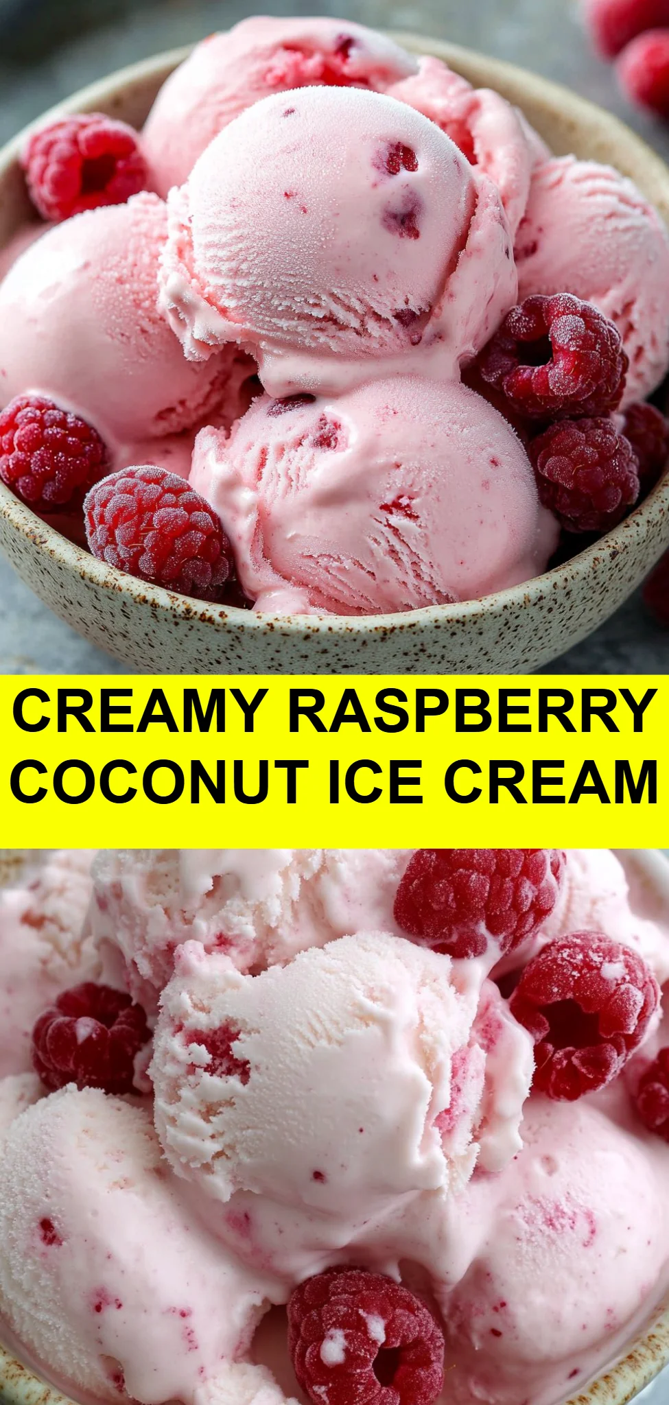Creamy Raspberry Coconut Ice Cream