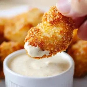 Crispy air fryer chicken tenders served with dipping sauce