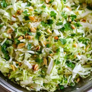 Crispy ramen noodle salad with fresh vegetables and a tangy dressing