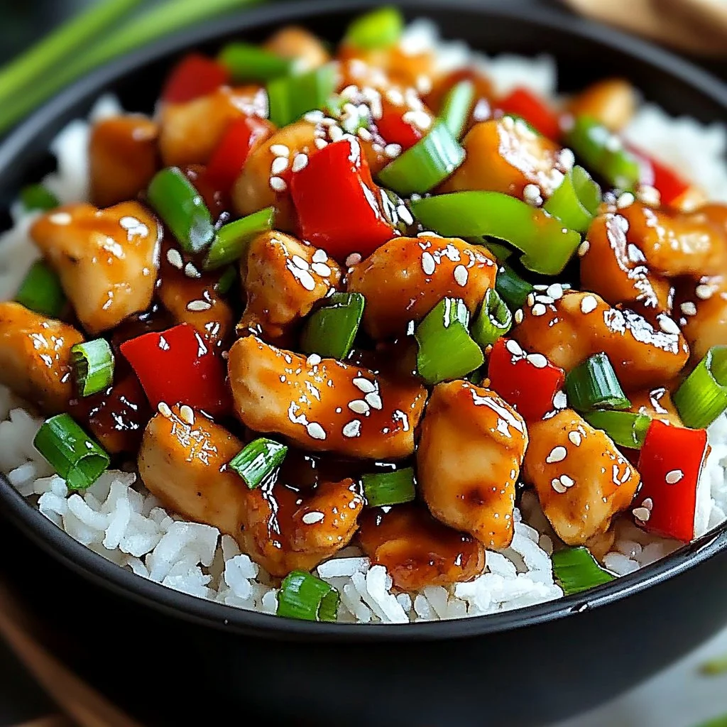 Delicious Crockpot Kung Pao dish with tender chicken and vibrant vegetables