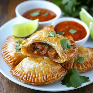 Freshly baked Cuban pastry turnovers golden and flaky