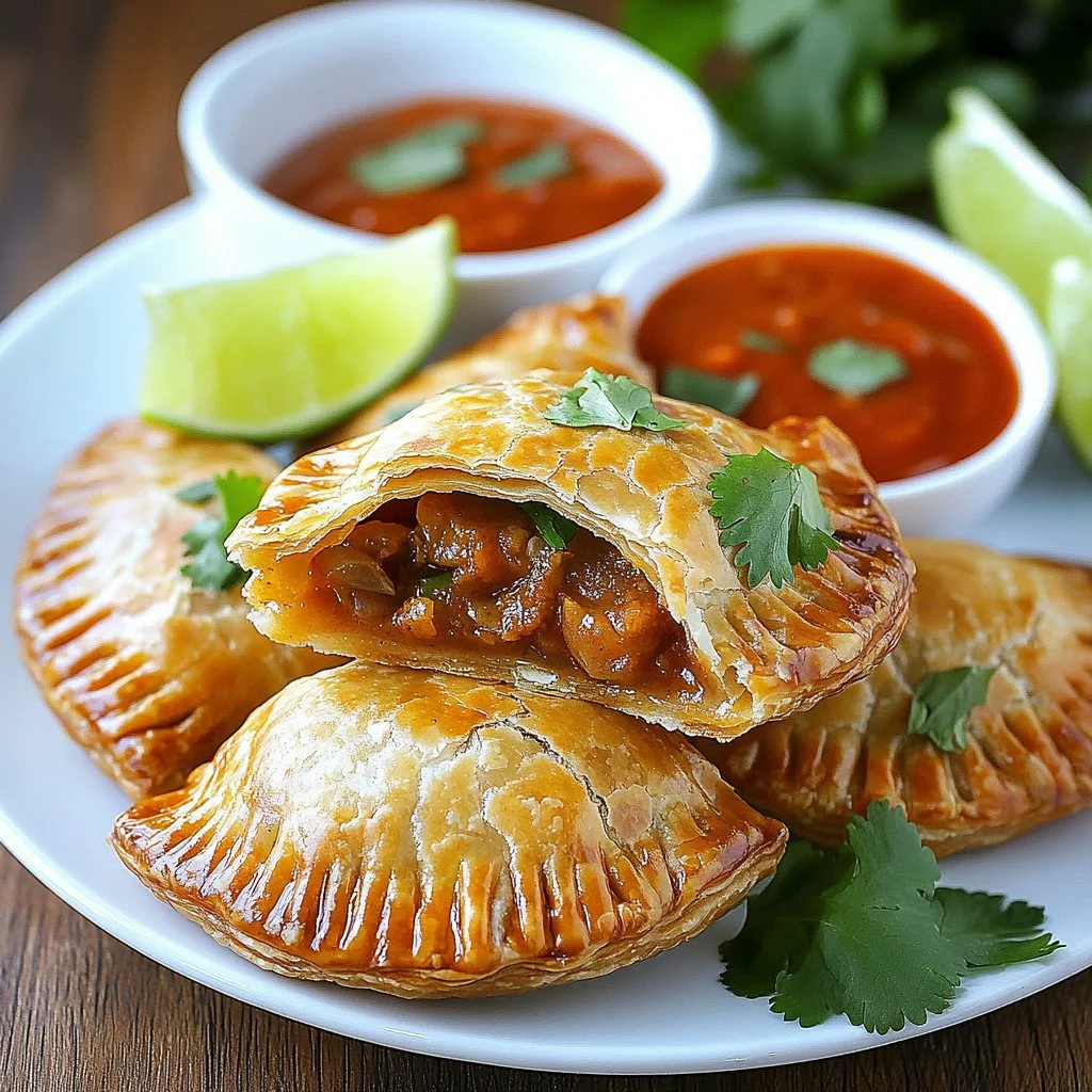 Freshly baked Cuban pastry turnovers golden and flaky