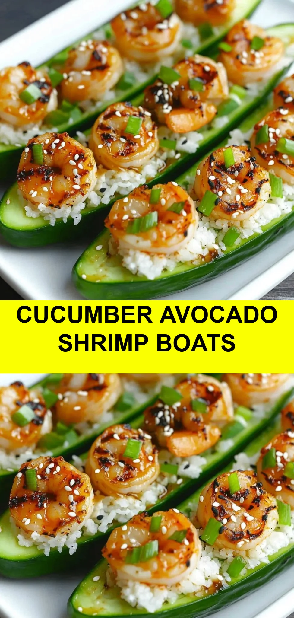 Cucumber Avocado Shrimp Boats