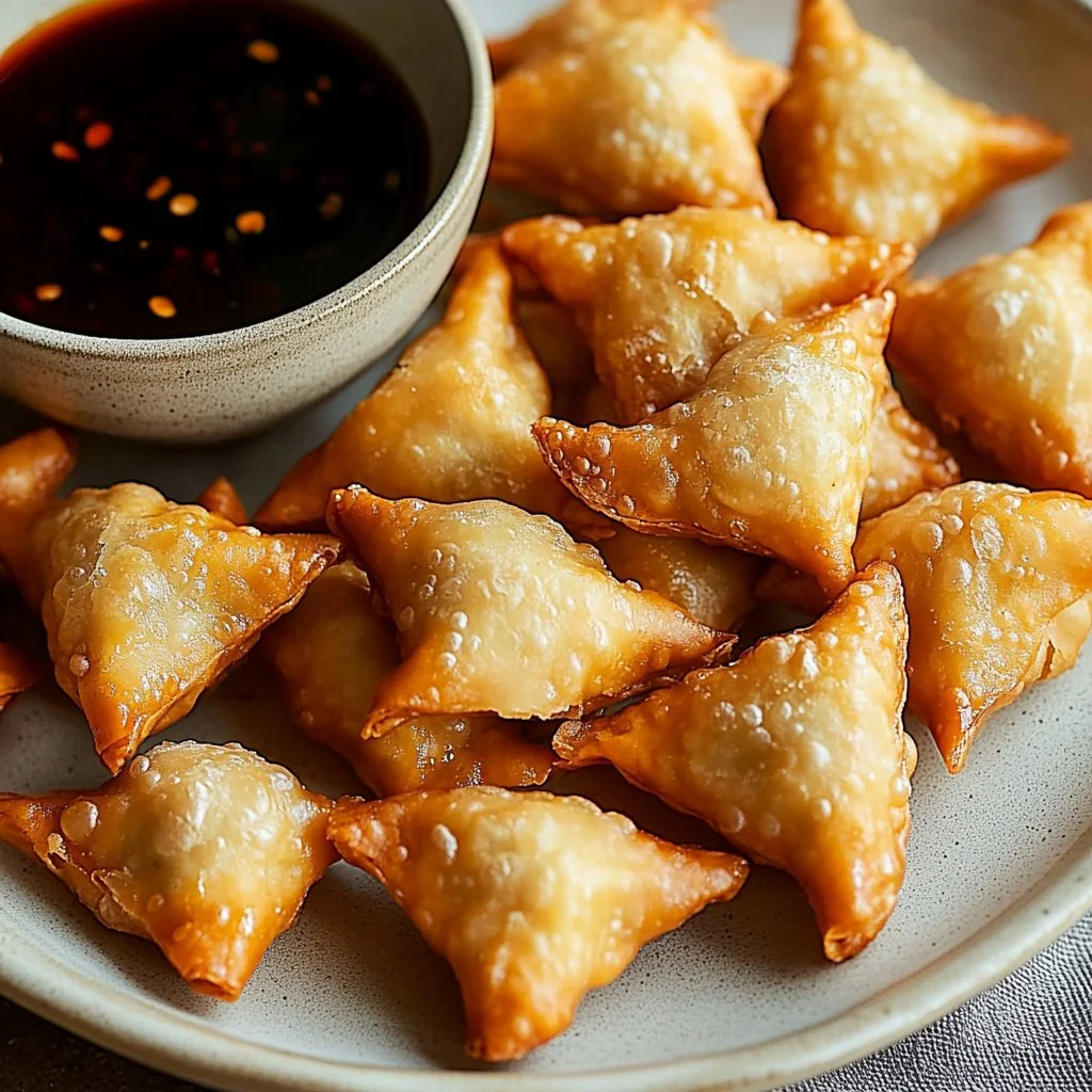 Delicious homemade crab rangoon with a creamy filling and crispy wonton wrapper
