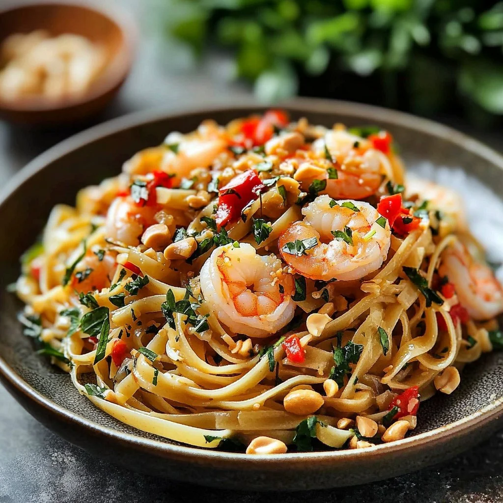 Delicious homemade Pad Thai with fresh ingredients and vibrant flavors.