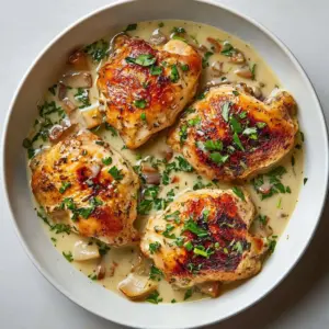 Elegant Pan-Seared Champagne Chicken served with vegetables and herbs