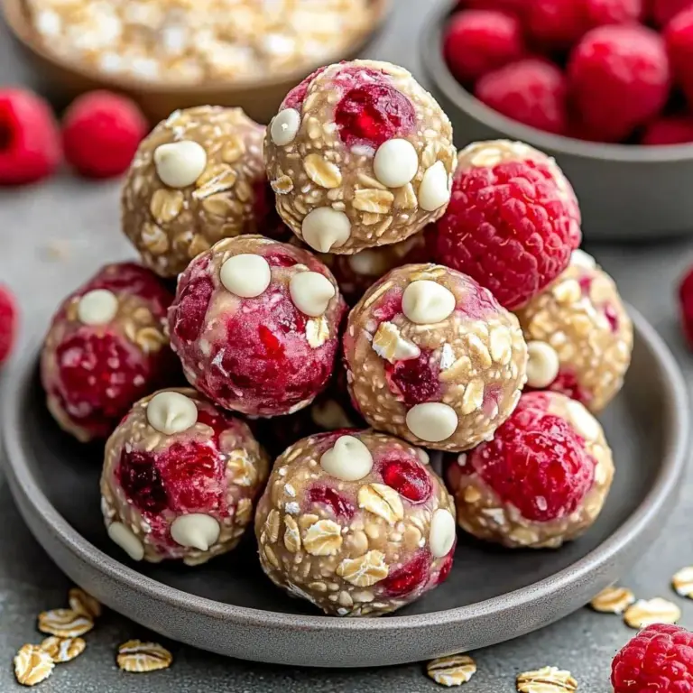 Energizing white chocolate raspberry bites on a plate for a delicious treat