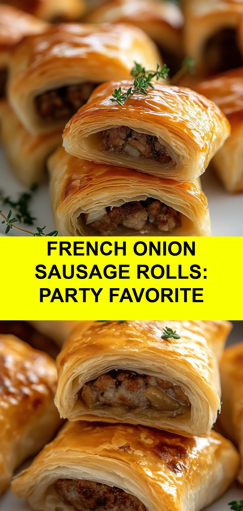 French Onion Sausage Rolls: Party Favorite