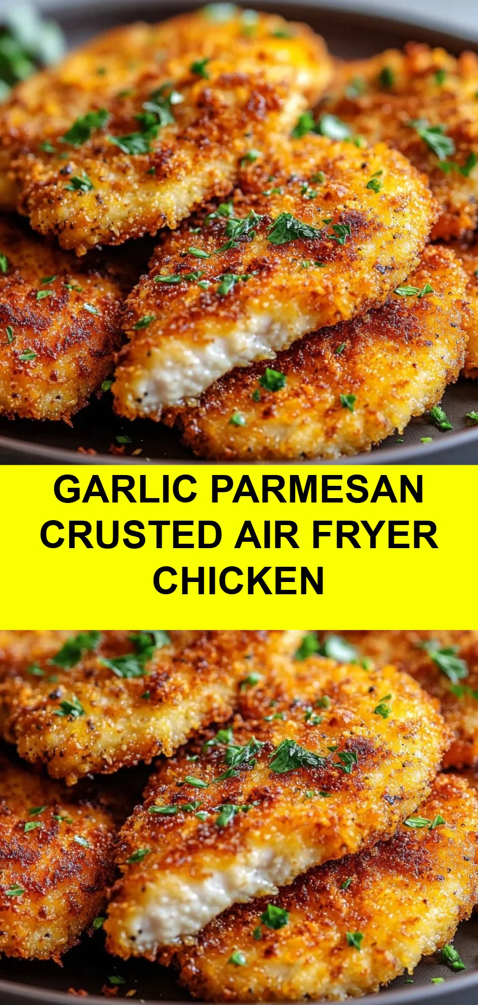 Garlic Parmesan Crusted Air Fryer Chicken