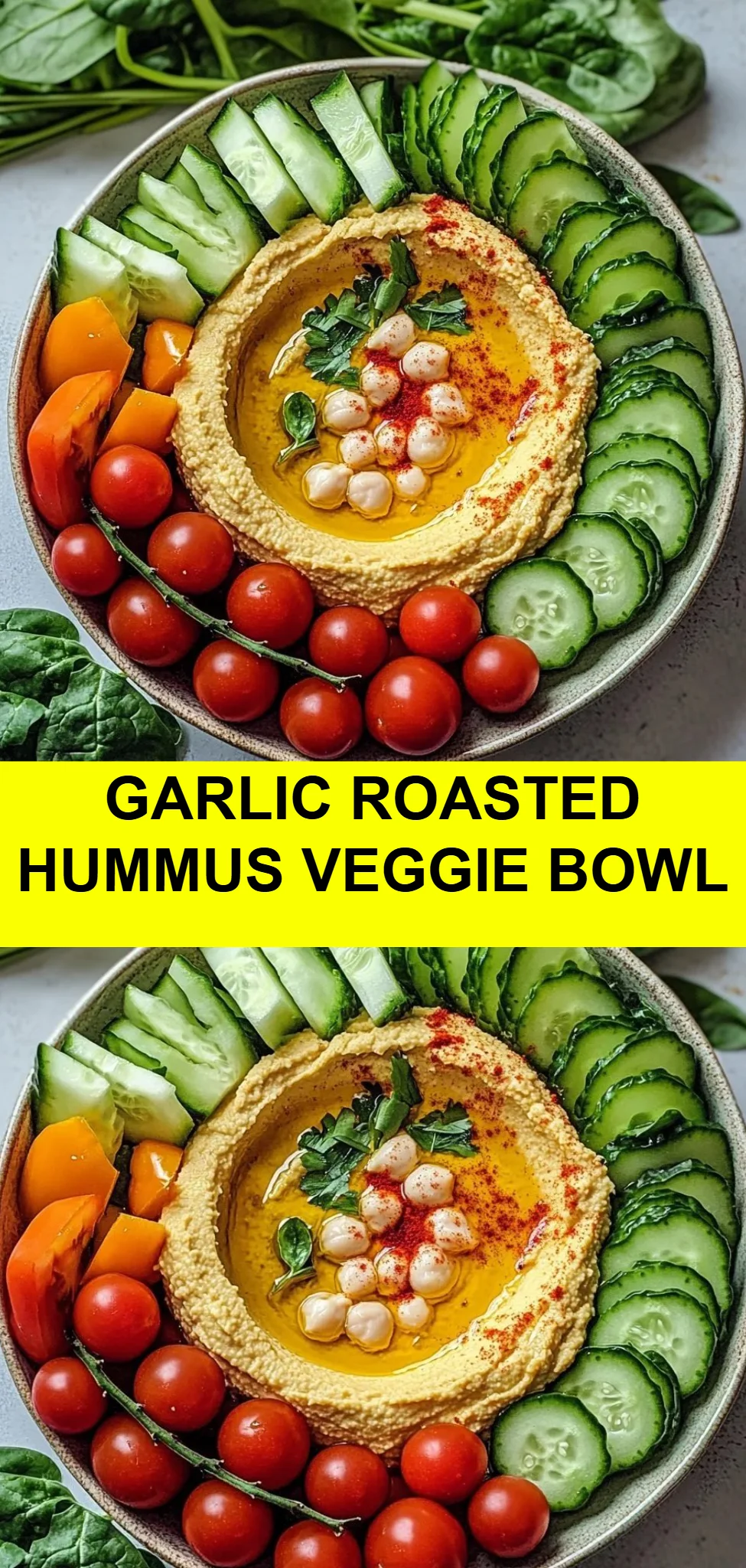 Garlic Roasted Hummus Veggie Bowl