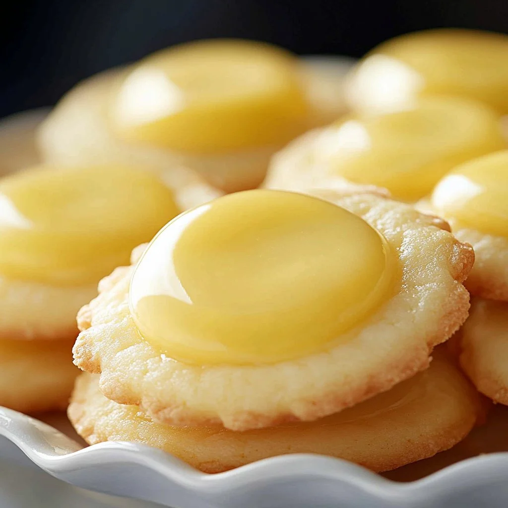 Gluten-free lemon cookies on a plate, garnished with lemon zest.