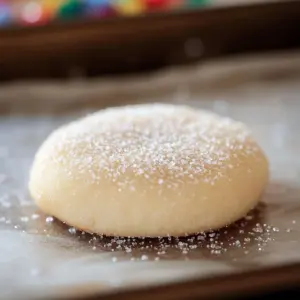 Gluten-free sugar cookies on a baking sheet ready to be served