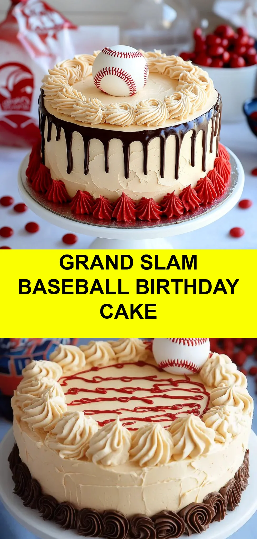 Grand Slam Baseball Birthday Cake