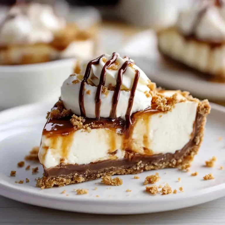 Delicious homemade ice cream pie with chocolate crust and colorful toppings.