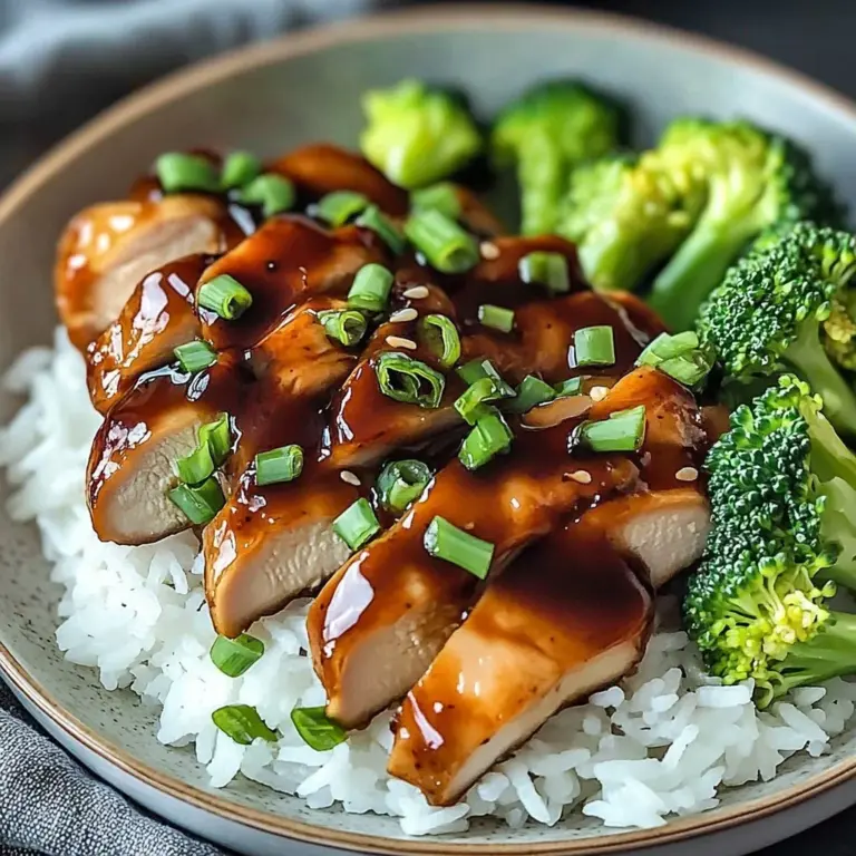 Juicy teriyaki chicken served with vegetables and rice on a wooden table