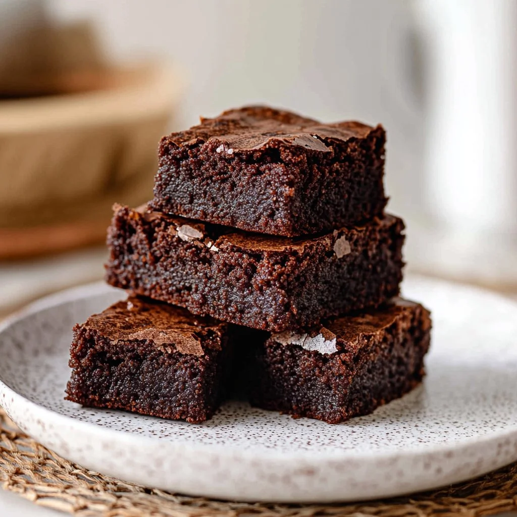 Delicious keto brownies served on a plate