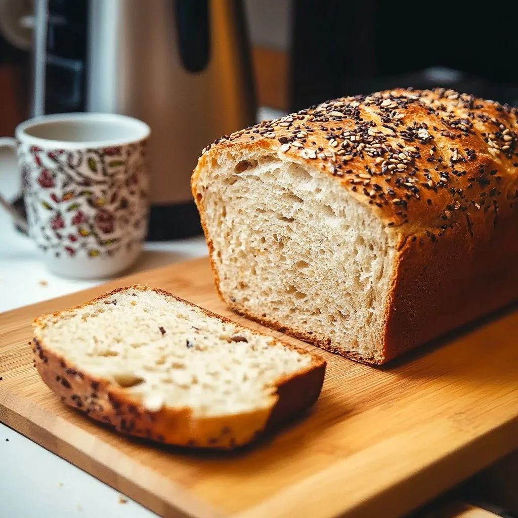 Freshly baked loaf from a bread maker recipe by Dave