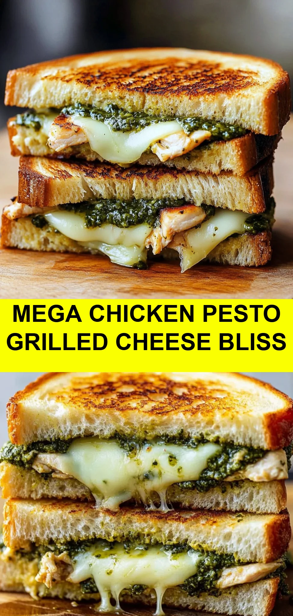 Mega Chicken Pesto Grilled Cheese Bliss