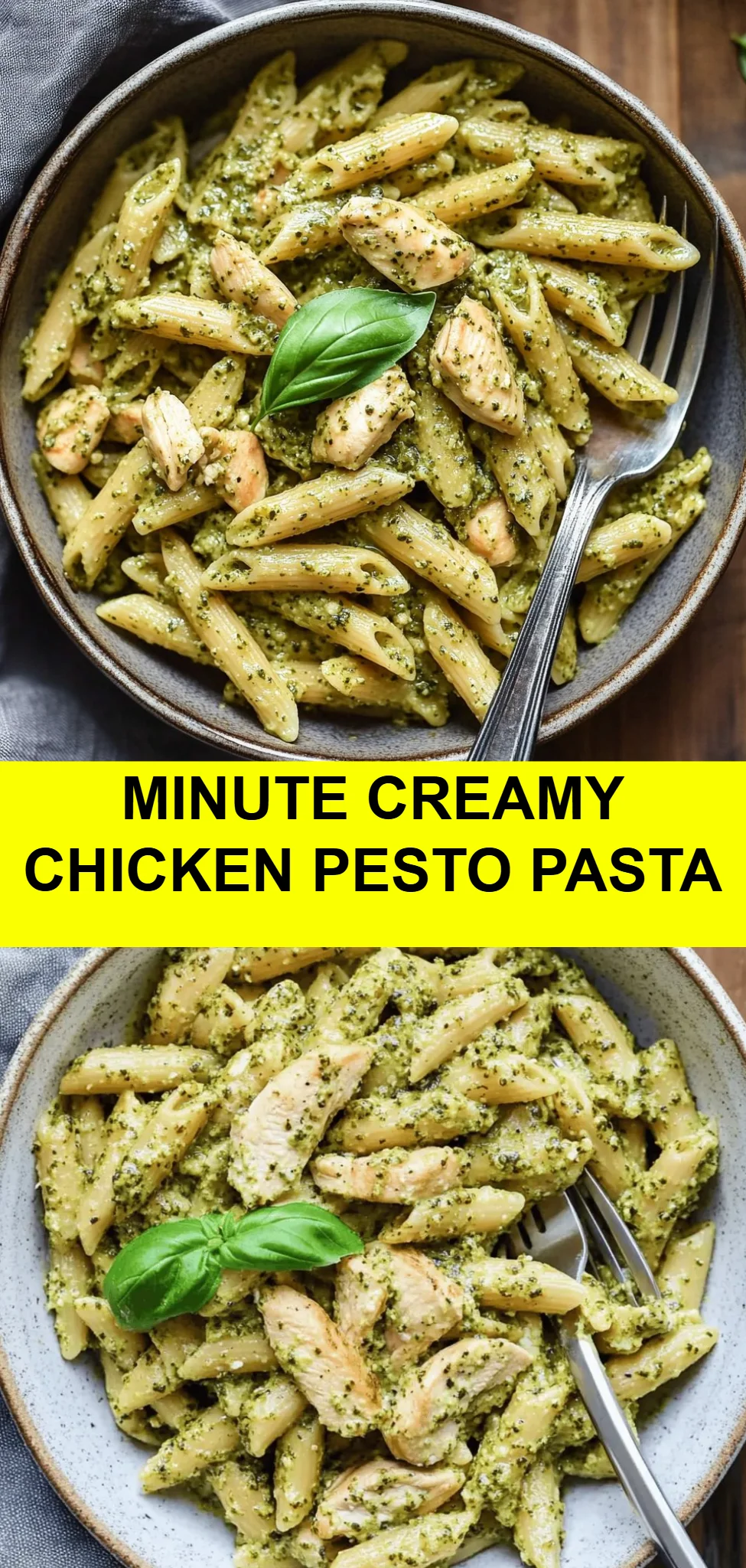 Minute Creamy Chicken Pesto Pasta