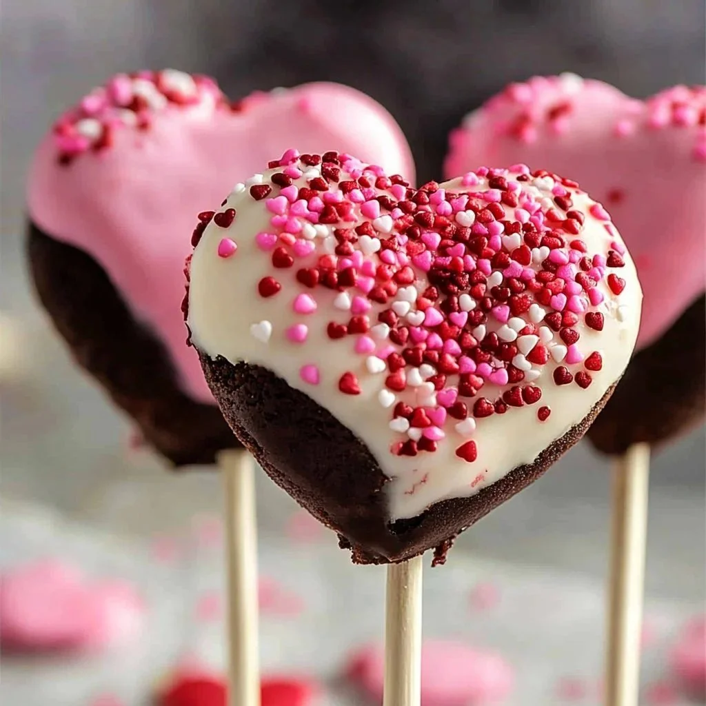 Delicious homemade Oreo Pops decorated for Valentine's Day