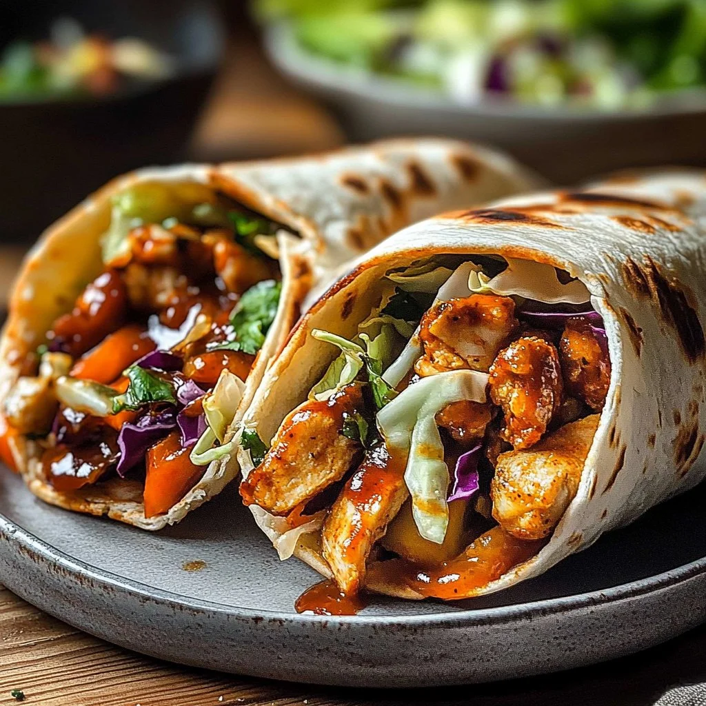Oven roasted chili chicken pitas served with fresh vegetables and sauces