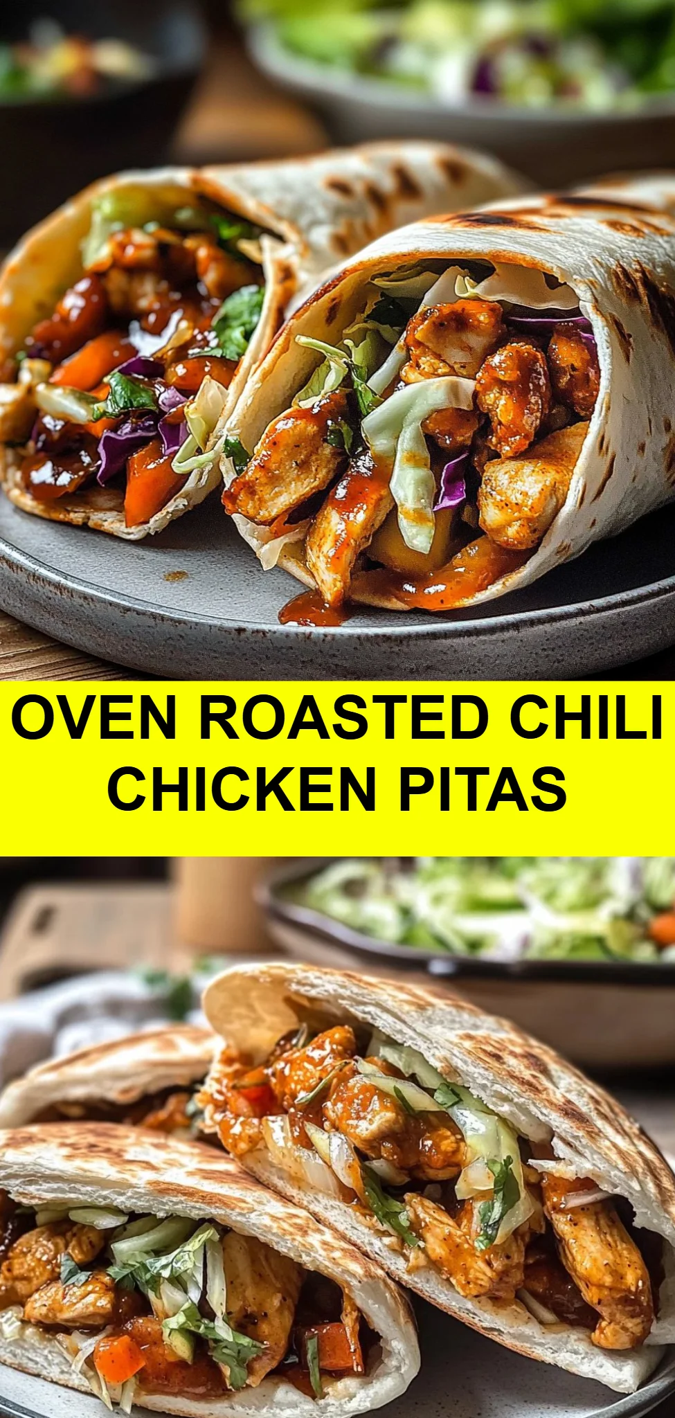 Oven Roasted Chili Chicken Pitas
