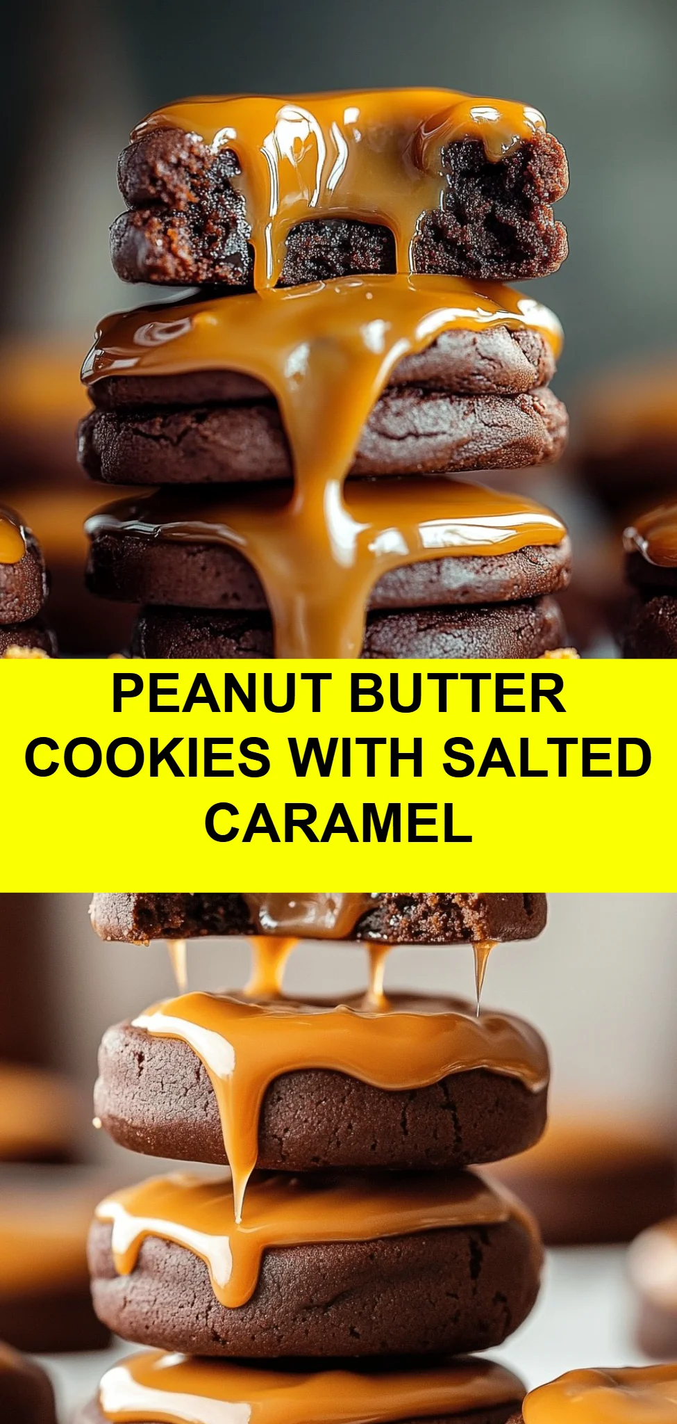 Peanut Butter Cookies with Salted Caramel