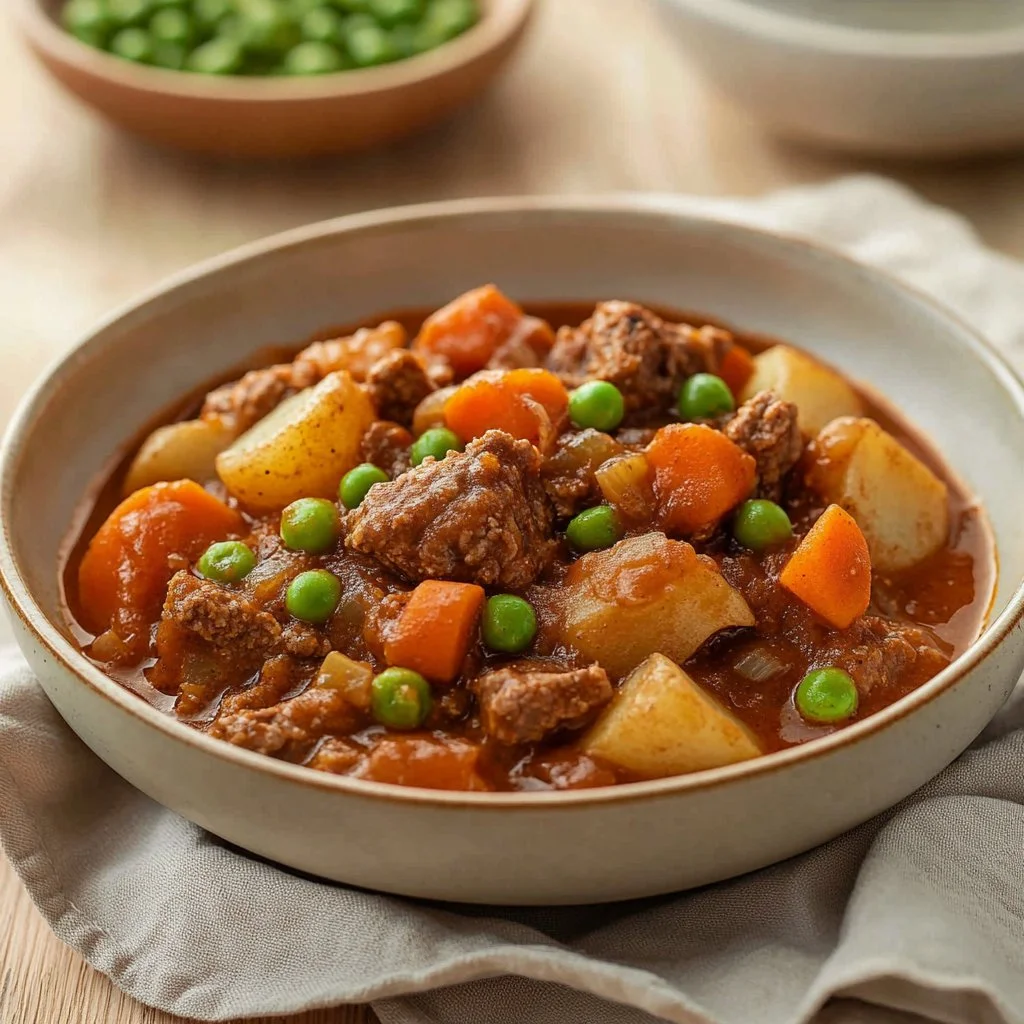Delicious picadillo made with ground turkey served in a bowl